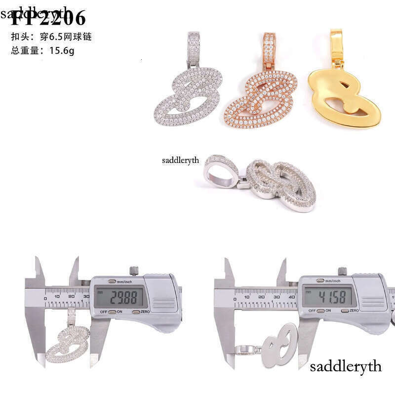 Hot selling new personalized letter hip-hop with sier Mosonite GRA certificate pendant that can pass through a dia pen