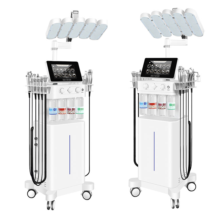 Salon Use New Model 12 In 1 Hydro Dermabrasion Diamond Facial Skin Care Machine Wrinkle Removal Machine LED Light Therapy Facial Mask Face Massage Mac