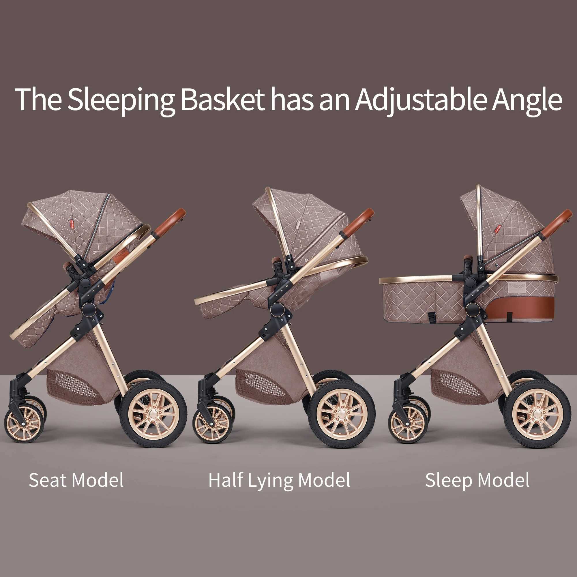 3 In 1 Luxury Pram High Landscape Baby Stroller Folding Pushchair Vista Stroller With Reversible Stroller Seat Z250924