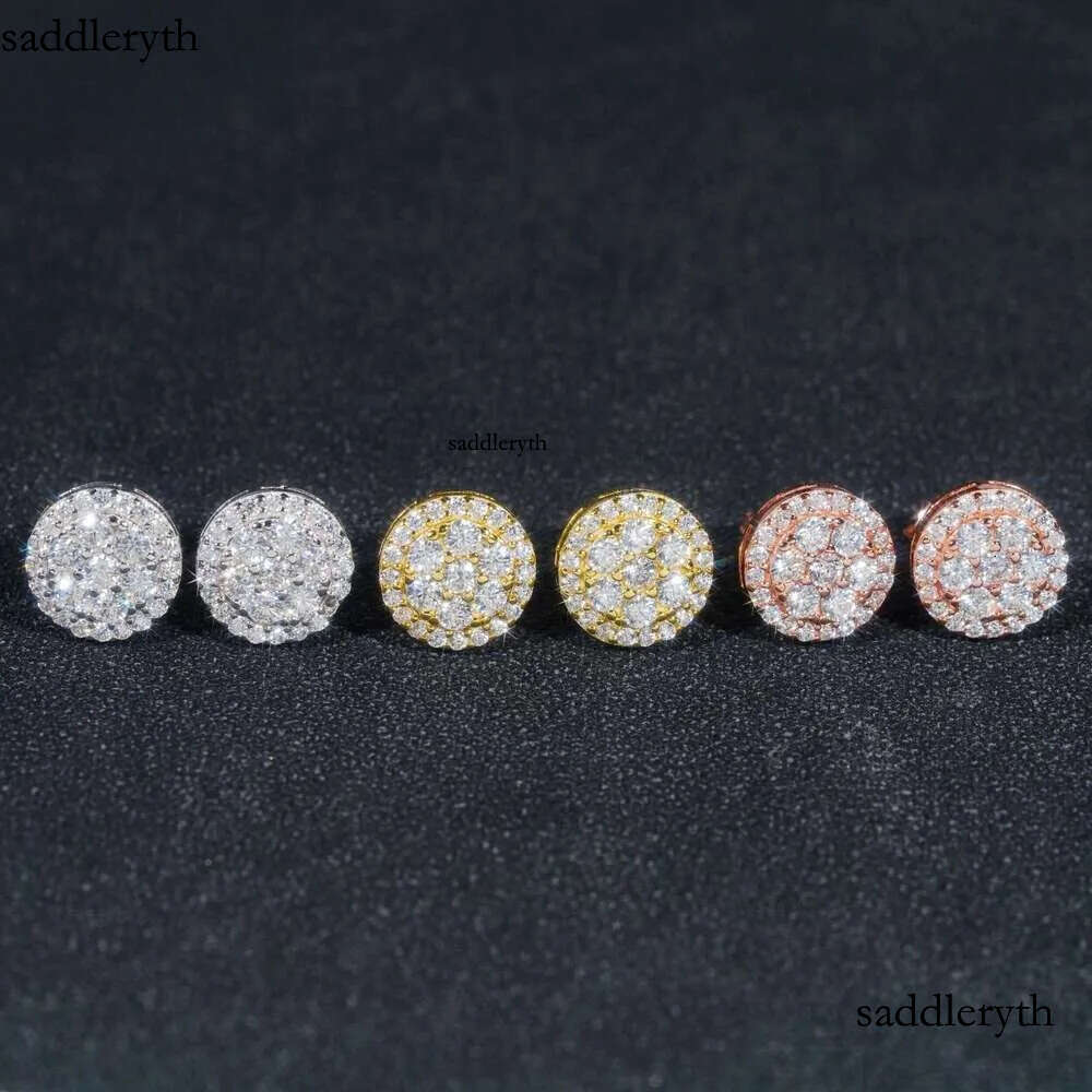 Gra Certificate Pass Dia Tester Iced Out Hip Hop Popular Sterg Sier VVS Moissanite Stud Earrings cf