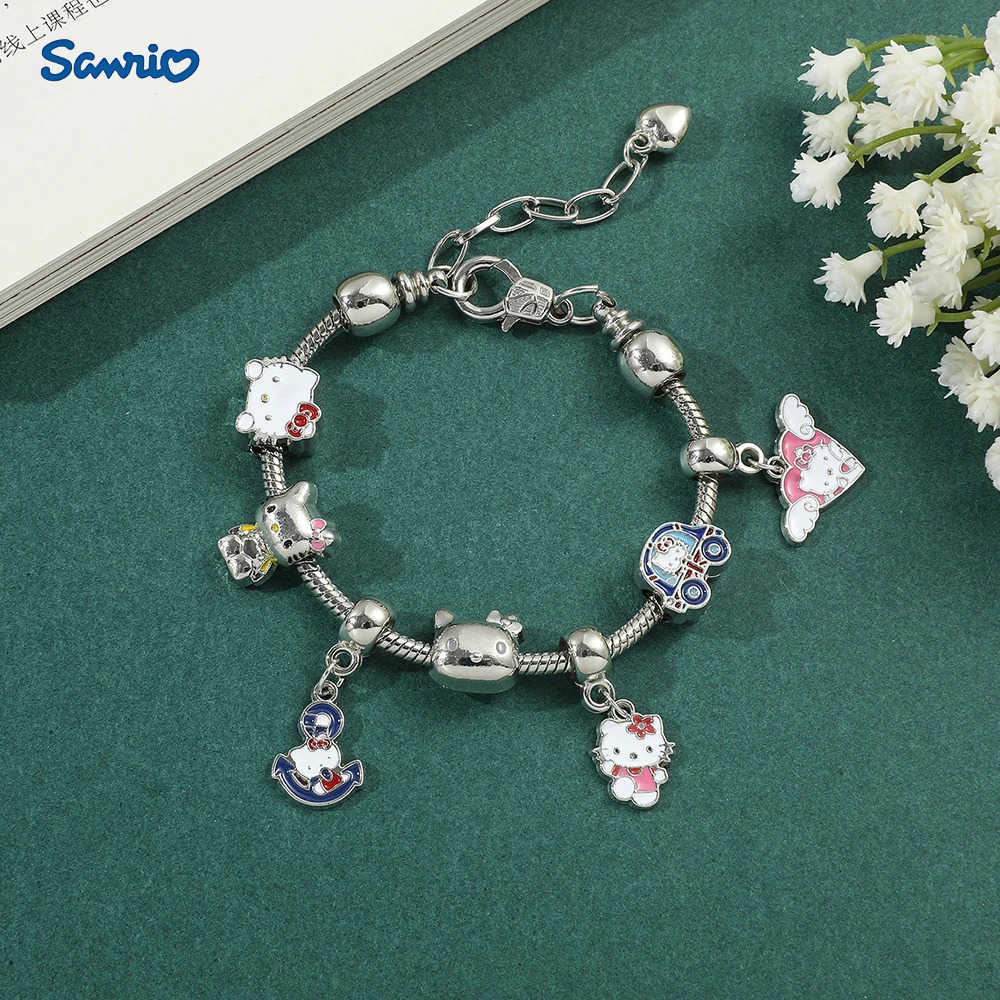 Sanrio Hello Kitty Adjustable Bracelet Cute Cartoon Anime Alloy Jewelry Stylish Daily Wear Perfect Gift for Fans L250925