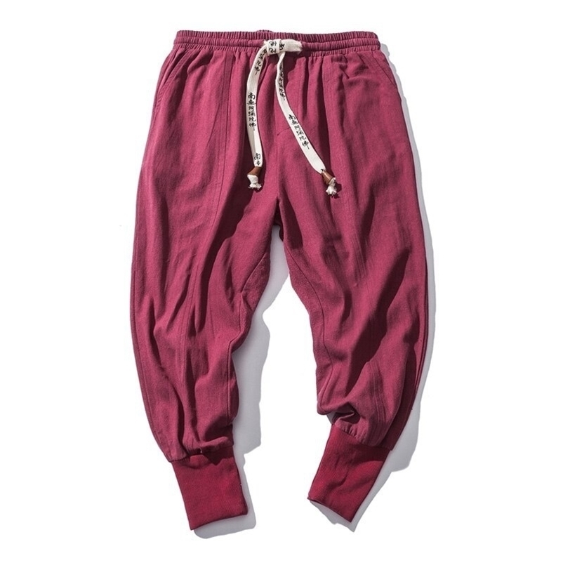 Men's Pants Spring Streetwear Men Harem Pants Casual Cotton Linen Trousers Korean Style Man Jogger Pants Baggy Pants Men 230316