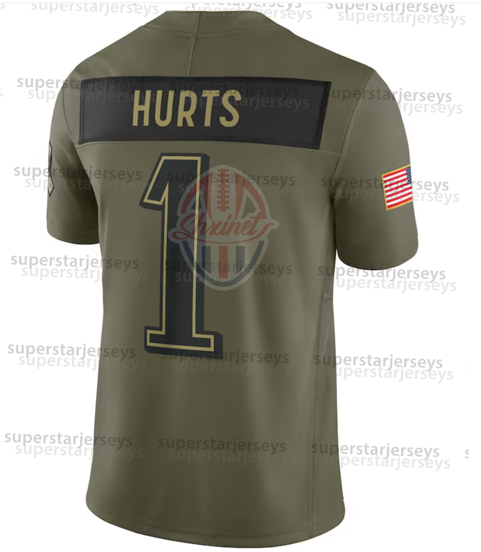 2025 Olive Salute 26 Saquon Barkley1 Hurt Men/Youth Custom Football Jersey Brown Caer DeVonta Smith Jason Kelce Kenny Pickett Cooper DeJean Huff Lane Johnson Mailata