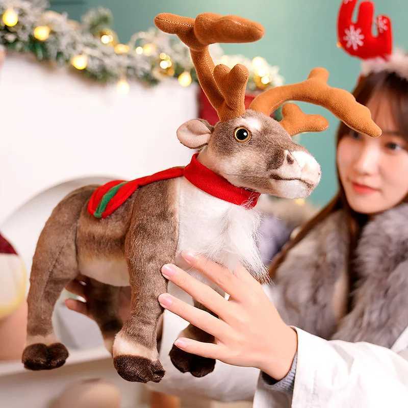 Simulation Reindeer Plush Toy Christmas Deer Plushies Doll Xmas Elk Soft Toys Merry Christmas New Year Decor Best Gifts for Kids C250925