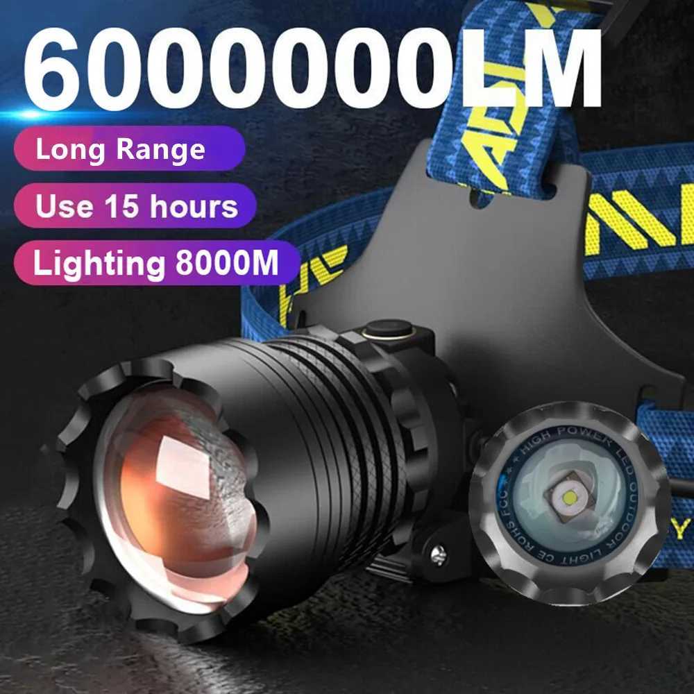 High Power Spotlight Long Rang Wick 4LED Headlamp Telescopic Zoom Head Flashlight Fishing Light Lamp Torch For Camping Fishing J250925