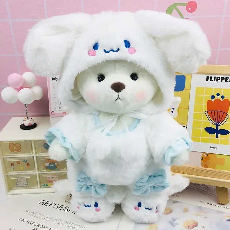 2025 New Model Kawaii 30cm Lena Joint Bear Plush Doll in Teddy Bear Onepiece Suit Girl Birthday Gift Christmas Gift C250925