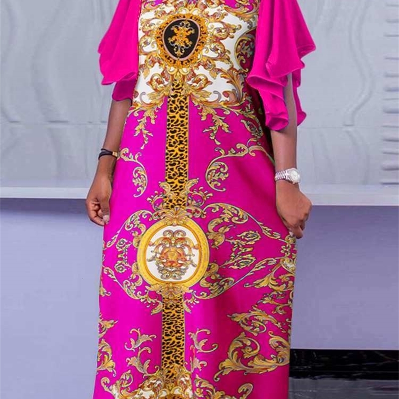 Party Dresses VONDA Bohemian Maxi Dress Women Half Sleeve Ruffled Vintage Printed Robe Femme Summer Casual Loose Ruffles Vestidos 230211