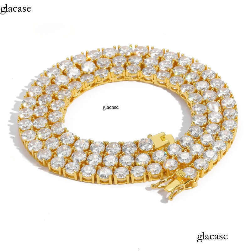 European and American hip-hop necklace, unisex tennis chain, 3mm single-row moissanite necklace