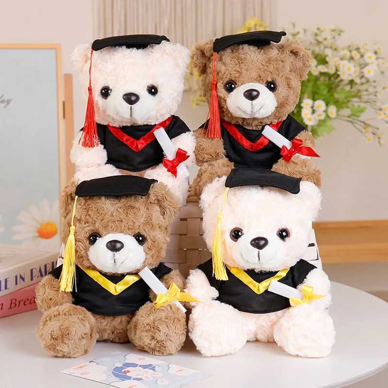 25cm Graduation DrBear Plush Toy Cute Christmas Hat Teddy Bear Soft Doll Boys Girls Students Graduation Gift C250925