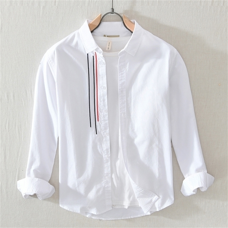 Men's Casual Shirts 100% Cotton Long-sleeved Shirt Men Breathable Soft Refreshing Shirt Fashion Casual Simple Streetwear Shirts Men Top 230505