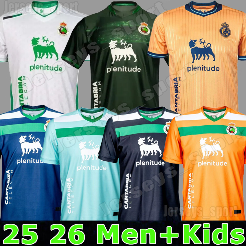25/26 Camiseta Racing de Santander Soccer Jerseys 2025 2026 Home Away Third 112th Anniversary Men Football Jersey Shirt Kit SANGALLI ARANA VICENTE