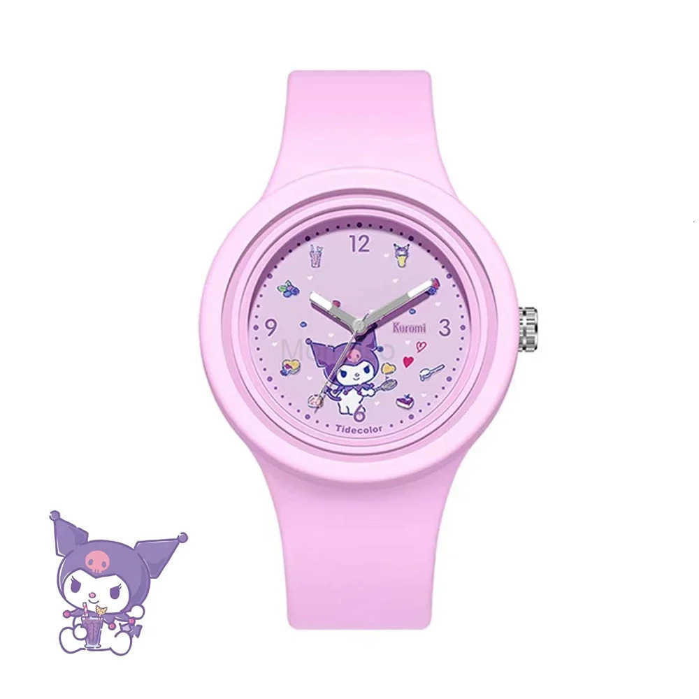 Sanrio Cinnamoroll Watch Kuromi Hello Kitty Silicone Strap Quartz Casual Cartoon Melody WristWatch Girls Children Birthday Gifts L250925