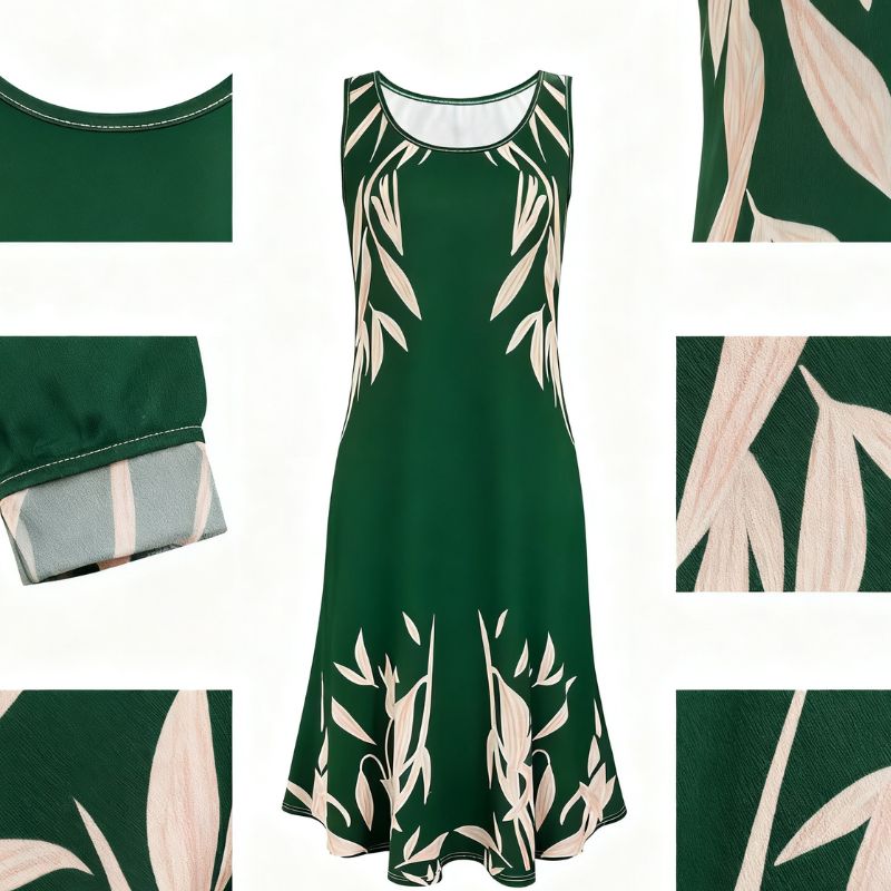 Chic Flowered Mid-Length Skirt Ensemble: Feminine V-neck Tank Top & Flowing Maxi by Natures Palette-CF53532