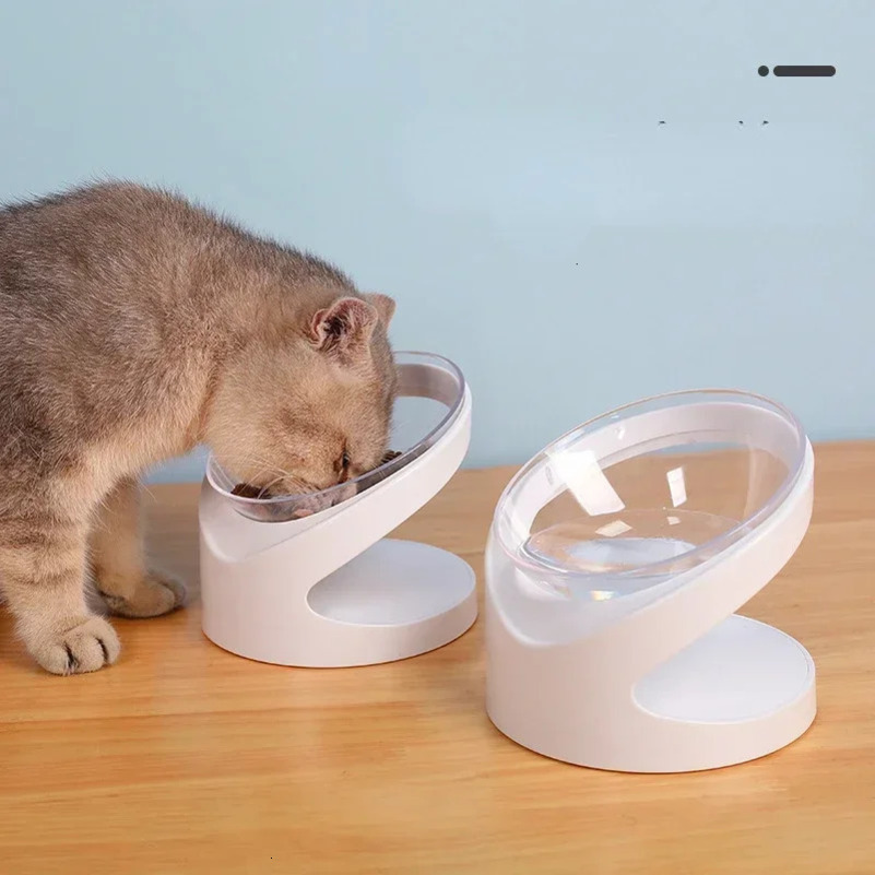 Cat Bowl High Foot Dog Bowl Neck Protector Cat Pet Food Bowl Waterproof Double Ear Pet Feeding Cup Pet Feeding Device 250414