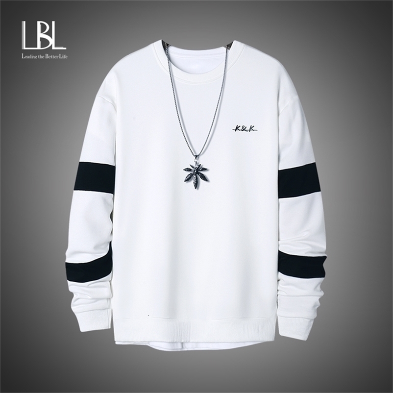 LBL Men's Hoodies Long Sleeve Sweatshirt Winter Solid O-Neck Sweatshirts Streetwear Slim Hoodies Men M-4XL Pullovers 201127