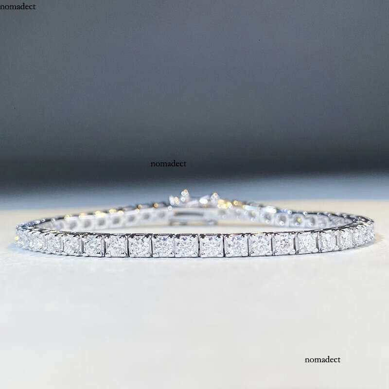 Wholesale VVS Men Moissanite Bracelet Sterling Sier Necklace Tennis Chain 9f