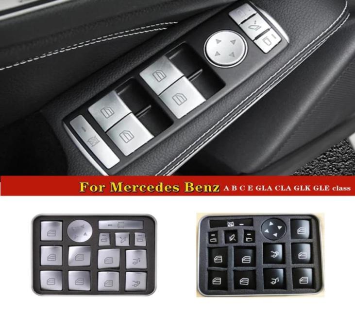 For Mercedes Benz W204 GLA X156 CLA C117 A W176 B W246 Class Car Window Glasses Lift Button Cover Switch Frame Trim91596879124153
