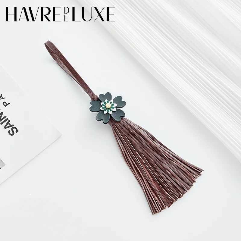 Tassel wer leather bag charm for wen bag cowhide exquisite versatile highend hanging rope bag accories Y250925