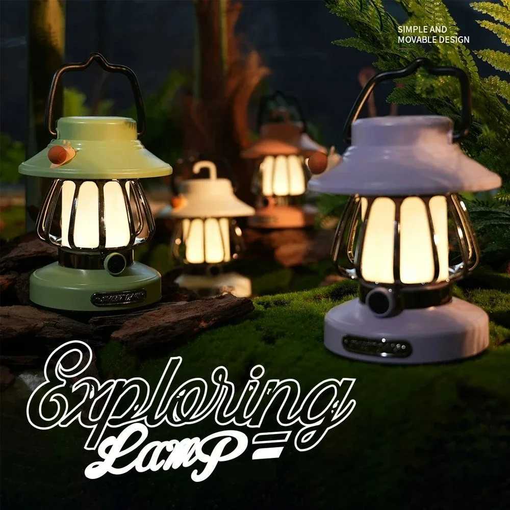 Retro Portable Camping Lantern 1500K3000K color temperature Kerosene Camp Lamp 3 Lighting Modes Tent Light for Hiking Climbing J250925
