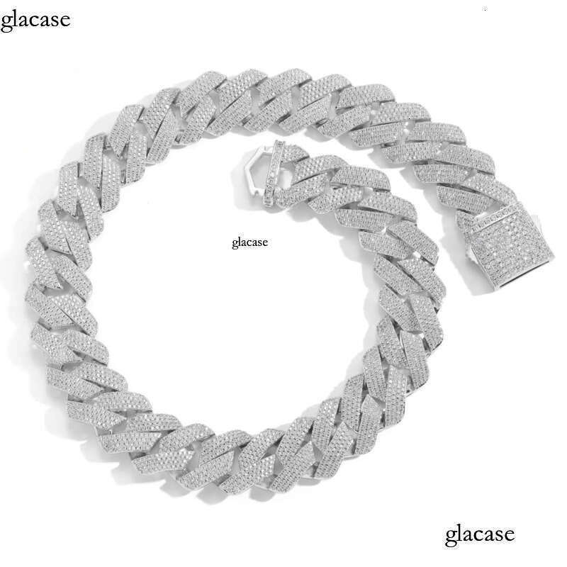 BES 22mm Iced Out 4 Rows CZ Dia Cuban Link Chain Gold Plated Fashion Hip Hop Jewelry Bracelet Necklace for Men