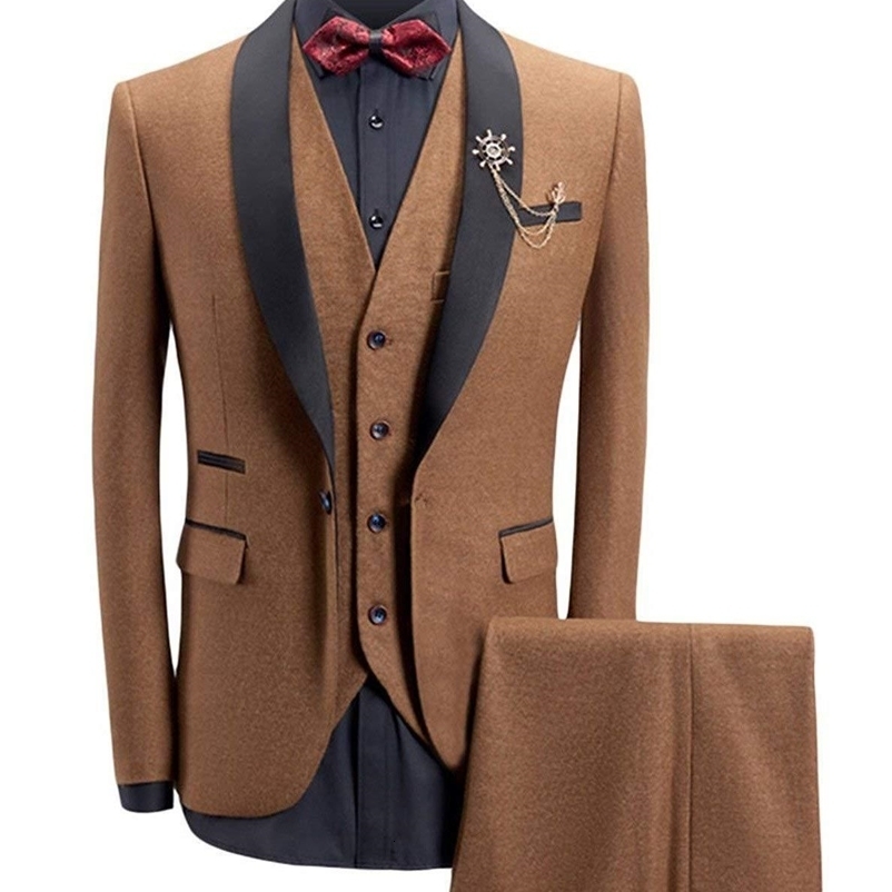 Men's Suits Blazers Customized Slim Fit Wedding Ball Men's Set 3-piece JacketPantsTank Top Groom Tuxedos Blazer Set 230406