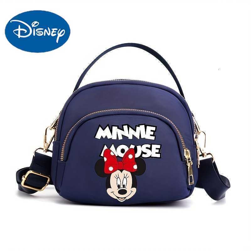 Disney's new Minnie cartoon print small square bag - mini mobile phone bag, casual and simple nylon fabric bag, women's cross-body shoulder 