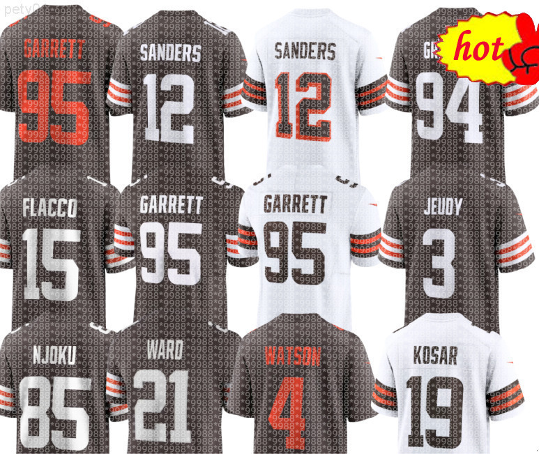 nfl Browns Jersey Jim Brown Bernie Kosar Joe Thomas Myles Garrett Shedeur Sanders Jerry Jeudy David Njoku Denzel Ward Mason Graham Joe Flacco Jerome Baker Football