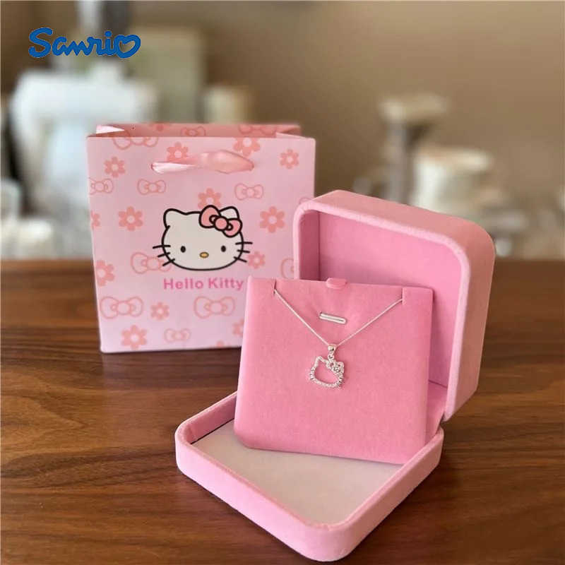 Sanrio Hello Kitty Necklace Cute Cartoon Clavicle Chain Pendant Womens Simple White Elegant Jewelry Fashion Friend Couple Gifts L250925