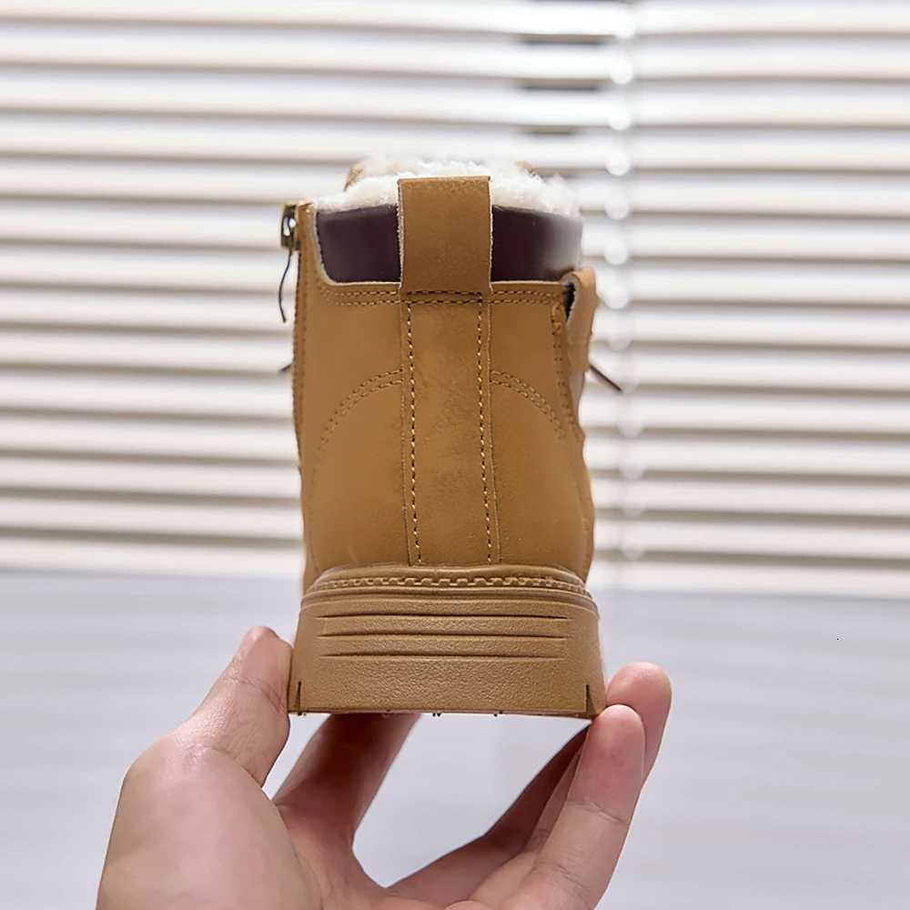 Winter Snow Boots For Children PU Leather Waterproof Plush Boots Thick Warm Boys Girls Warm Boots Casual Footwear For KidsXJ250925