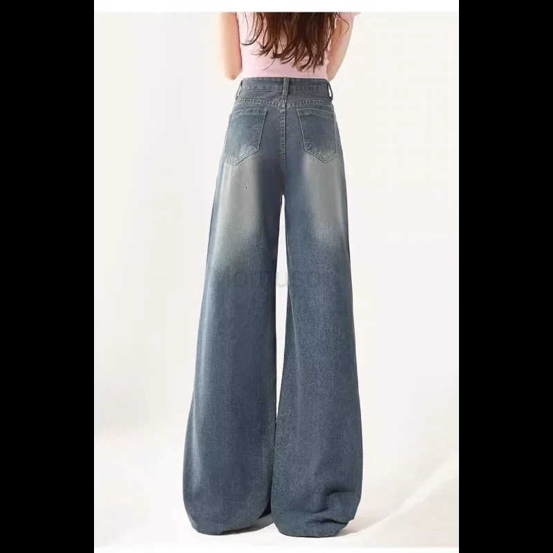 Sanrio Kuromi Printed Micro Flared Jeans Korean Streetwear Loose Straight Trousers Y2k Female Fashion High Waist Wide Leg Pants L250925