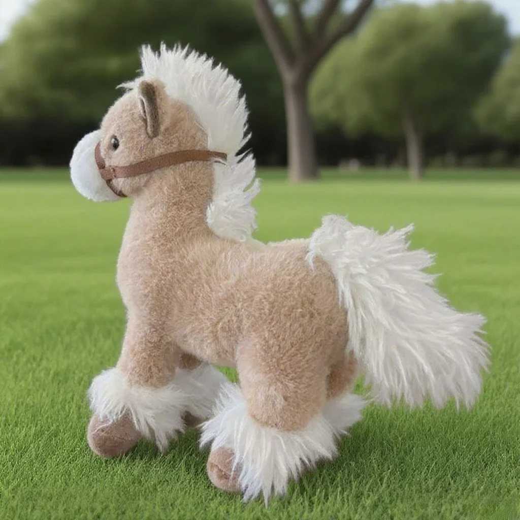 Hot Sale Realistic Horse Plush Toys Soft Stuffed Standing Warhorse Doll Cozy Huggable Animal Doll Cool Desktop Decor Kids Gift C250925