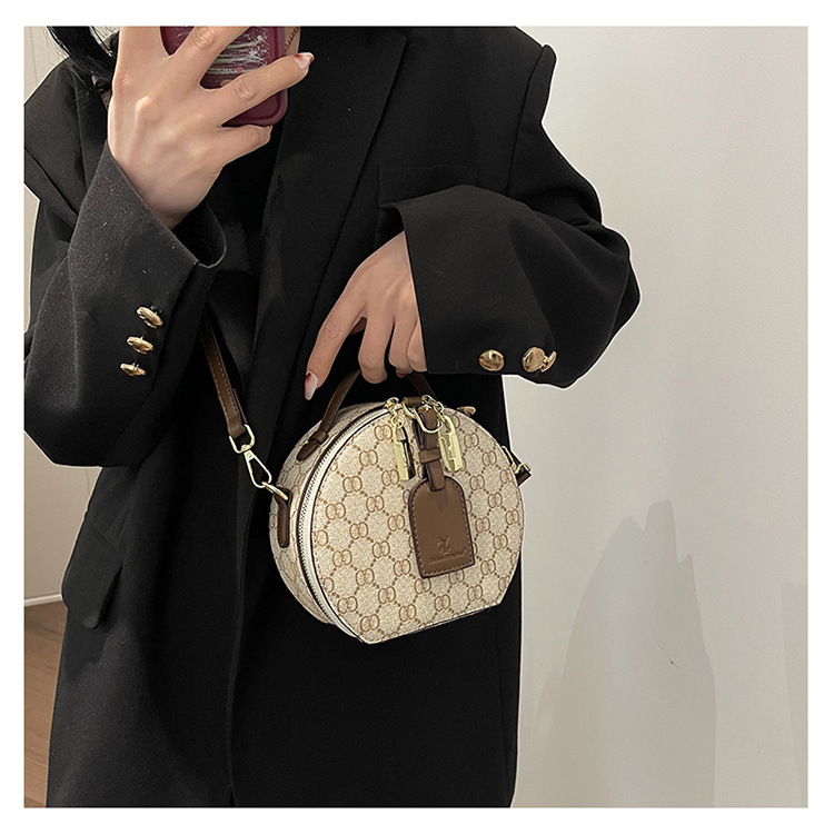 designer bag Floral Handbag New Handheld Small Round Printed Shoulder Crossbody Bag