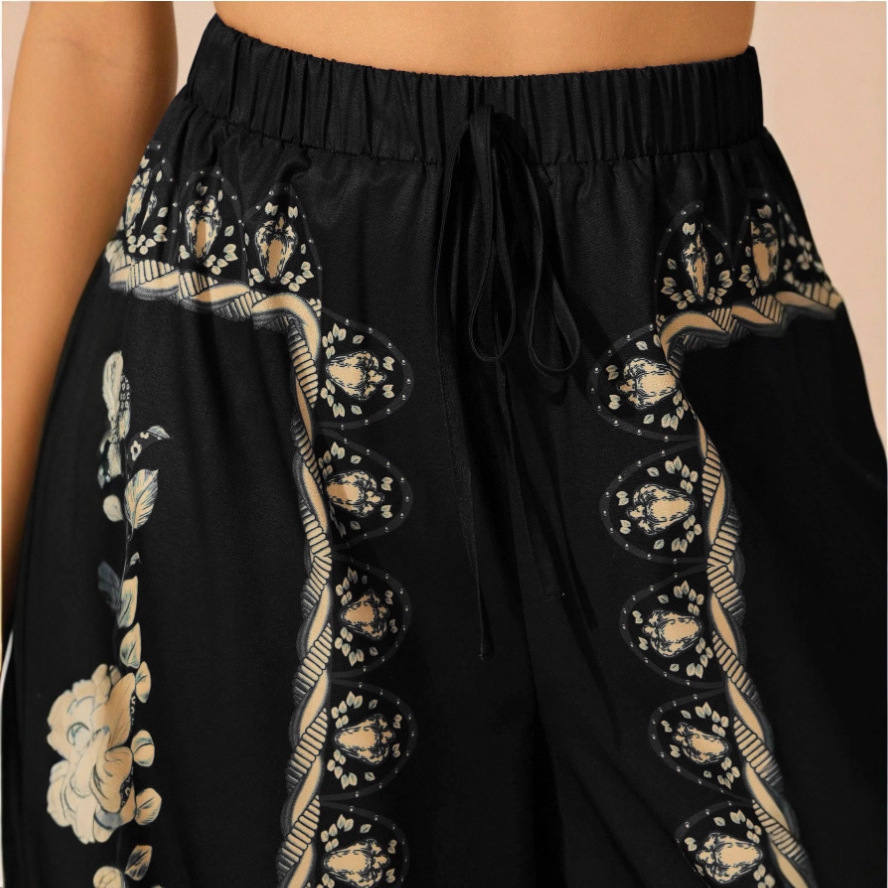 2025 New Russian High Waist Women Sexy Casual Printed Trousers