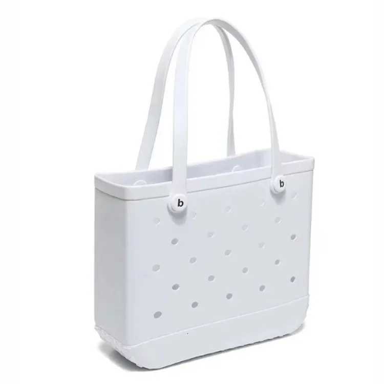 MLXL Fashion Beach Bags EVA Rubber Waterproof Storage Baskets Travel Shopping Handbag Women Shoulder Solid Color Y250925a3