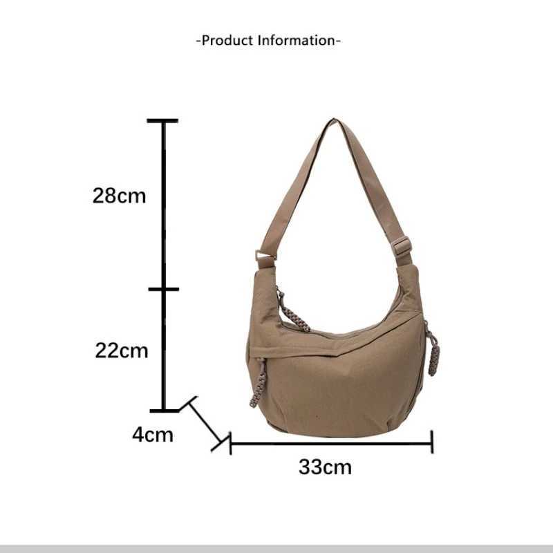 New Wheat Ear Zipper Crossbody Bag Fashionable Commuting Large Capacity Wrinkle Bag Fashionable Simple Casual Dumpling Bag Z250918