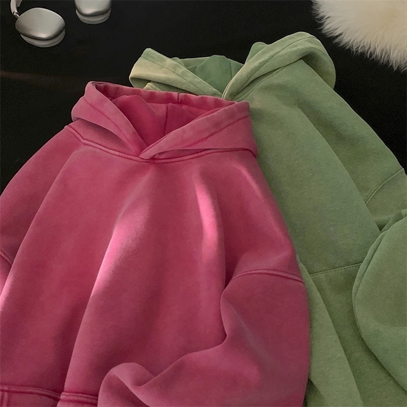 Men Sweatshirts Washed Hoody Vintage Streetwear Baggy Fashion Harajuku Female Casual Hoodies 240911