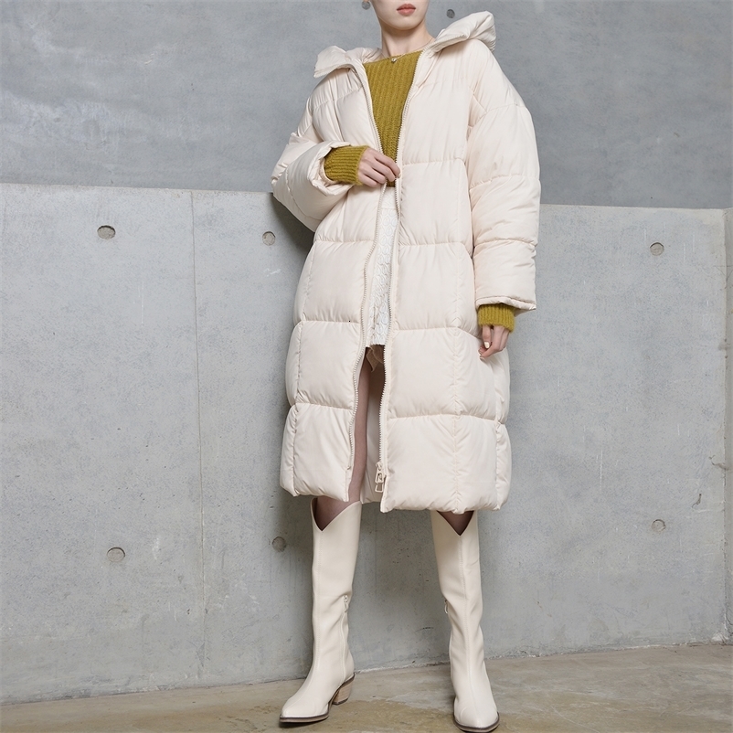 Winter New Fashion Women's Down Jacket Hat Long sleeve Warm Duck Down Zipper Warmly Outerwear Holiday Vacation Coats 201126