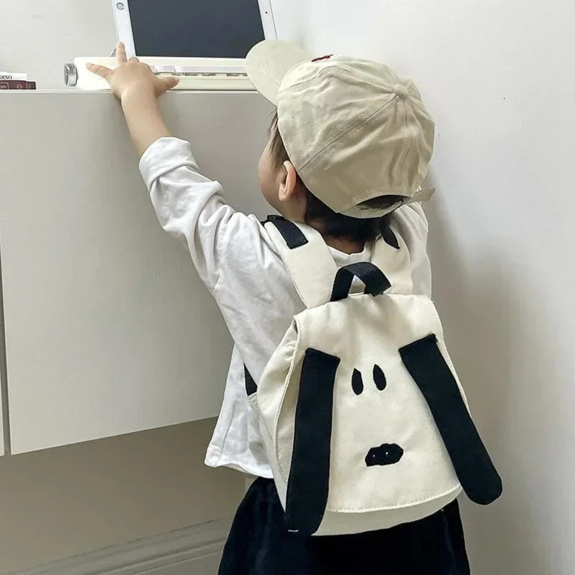 Backpack Cartoon Cute Dog Boy Girl Small Schoolbag Fashion Baby Contrast Color Canvas Travel Bag 250514
