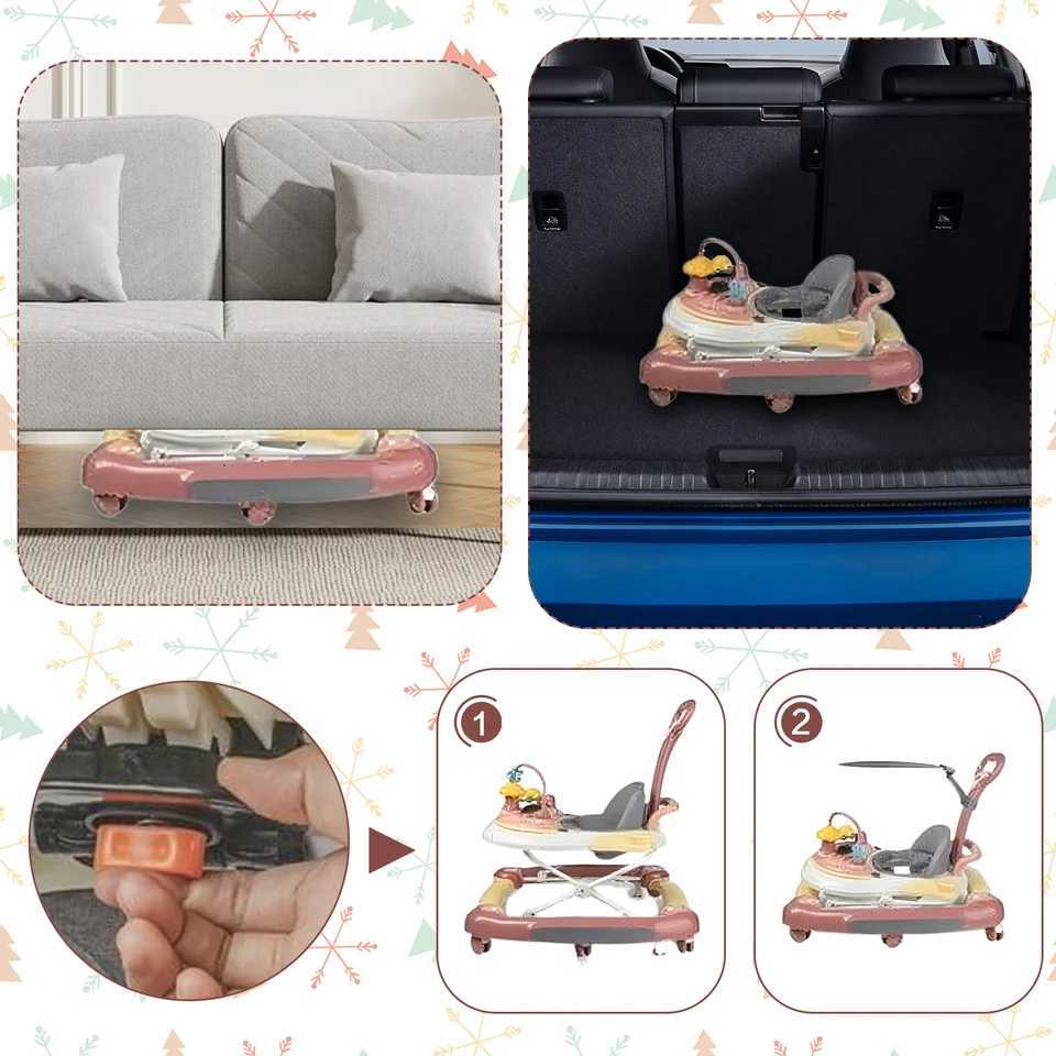 Baby Walker With Sunshade and Seat Multifunctional Kids AntiRollover Adjustable Rocking Stroller Mother Baby Supplies Toys 2025 J250925