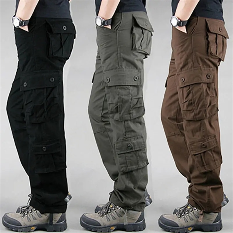 Spring Summer Autumn Winter Mens Cargo Pants Khaki Military Pants Casual Cotton Tactical Pants Large Military Pants Homme 240911