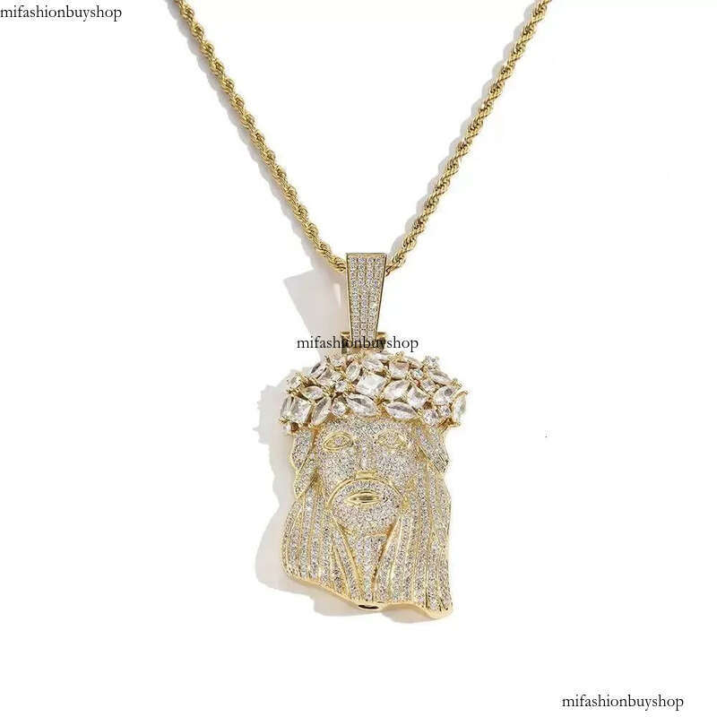 Hip Hop Jesus Two Tone Sier Fully Iced Out 3D Moissanite Pendant
