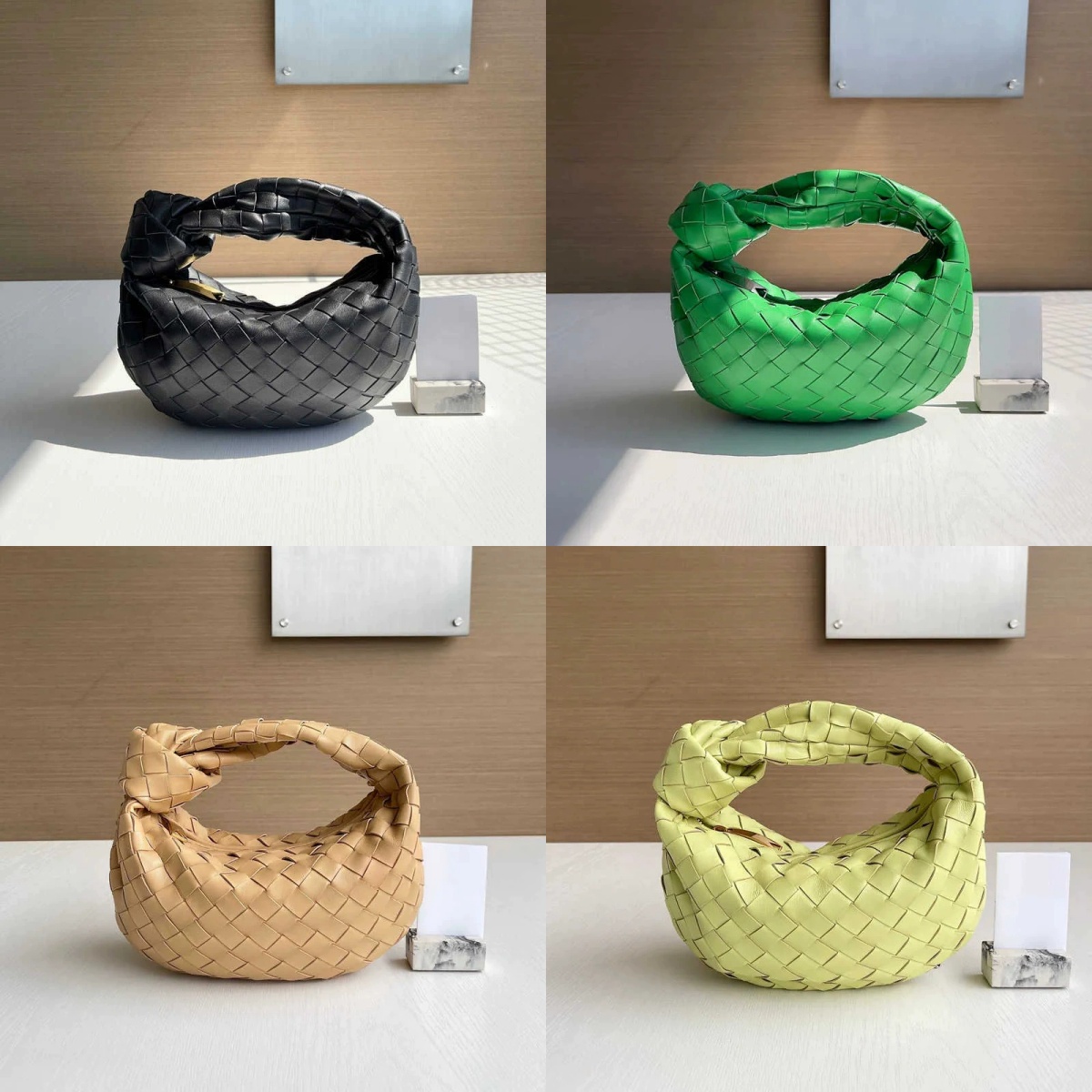 Mini designer bag jodie handbag weave leather luxury bags designer women fashion classical tote brown black green shoulder bag popular solid color to06