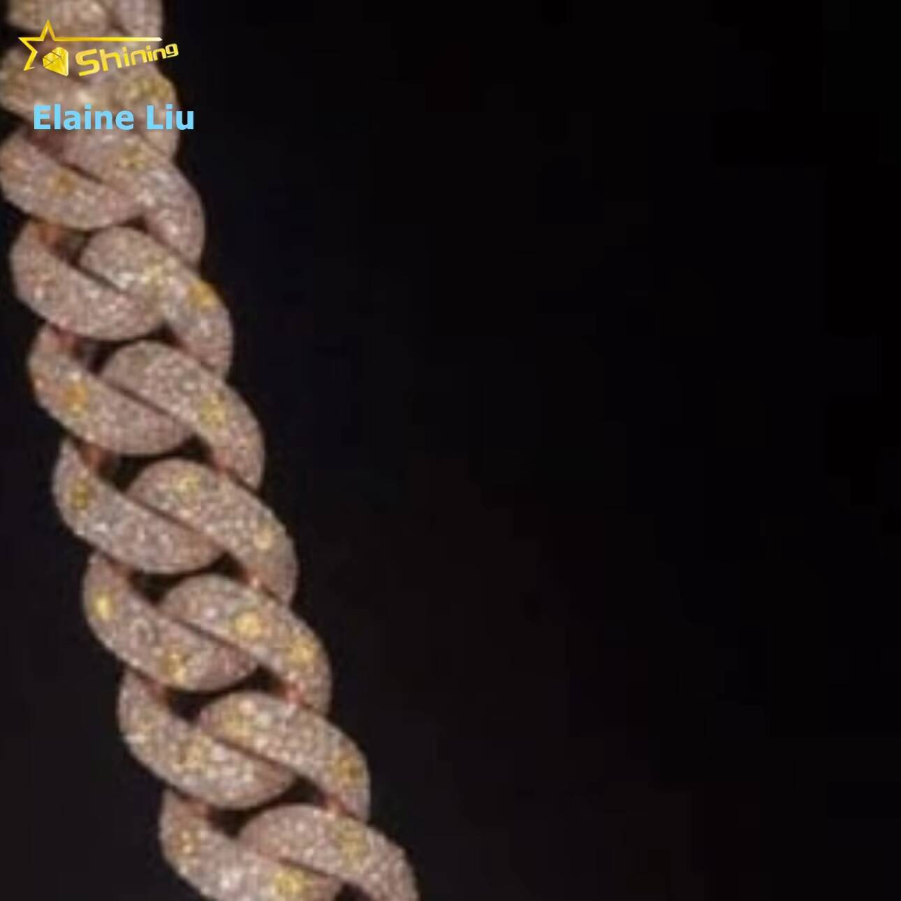 Iced Out Customized Trend Moissanite Hip Hop Jewelry 20MM VVS Moissanite Diamond 925 Sterling Silver Miami Cuban Link Chain Necklace