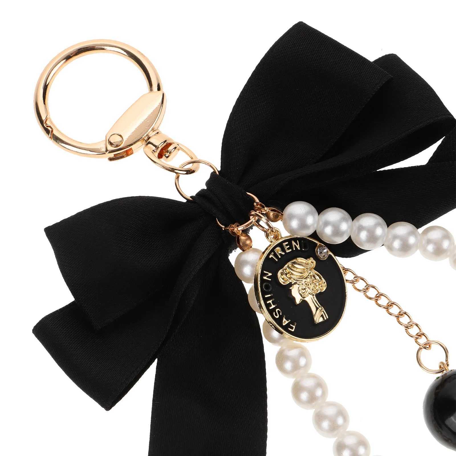Fashion Bowknot Pearl Keychain For Women Korea Bag Accessories Womens Car Pendant Phone Chains DIY Accessories Lanyard Fashion Jewelry12 D250925