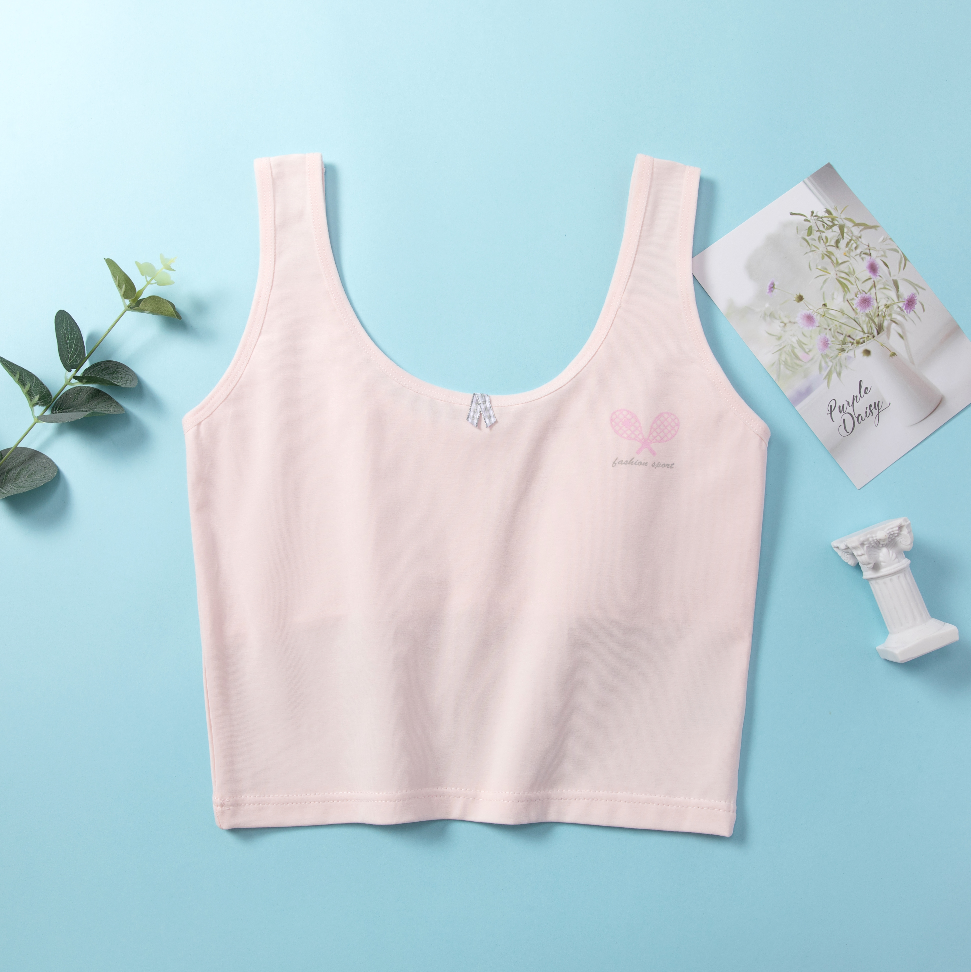 Lightweight Teenage Bra for Developmental Stage Pure Cotton Tank Top for girls