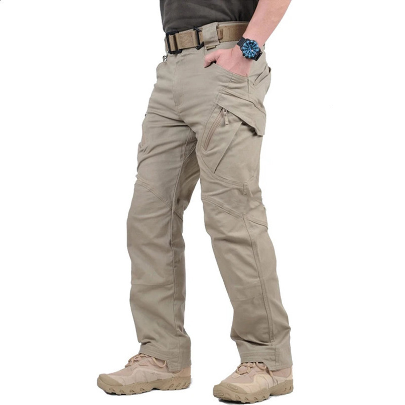 IX9 Urban Tactical Cargo Pants Mens Stretch Cotton Work Flexible Outdoor SWAT Army Combat with 9 Pockets 240822