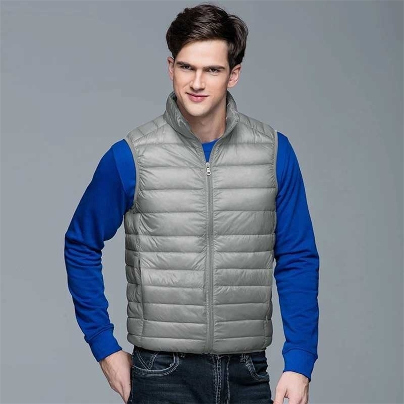 winter Men's down jacket men's warm vest coats Sleeveless jacket autumn Lightweight padded duck puffer warm vest 210927
