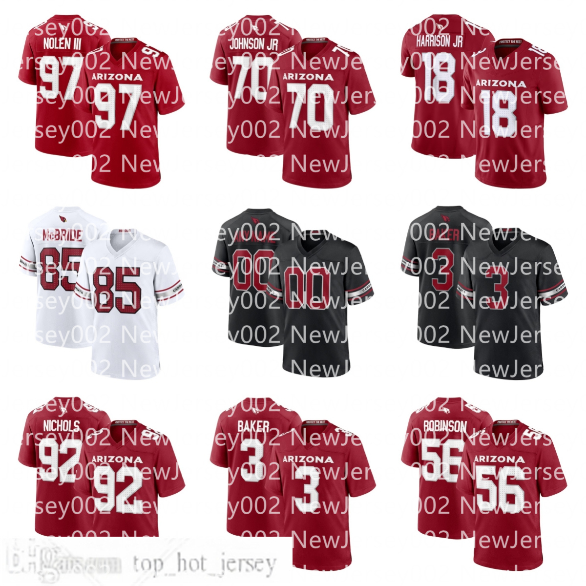 Cardinals Jersey Marvin Harrison Jr. Trey McBride James Conner Budda Baker Mack Wilson Sr. Kyler Murray Darius Robinson Walter Nolen Kyzir White Custom