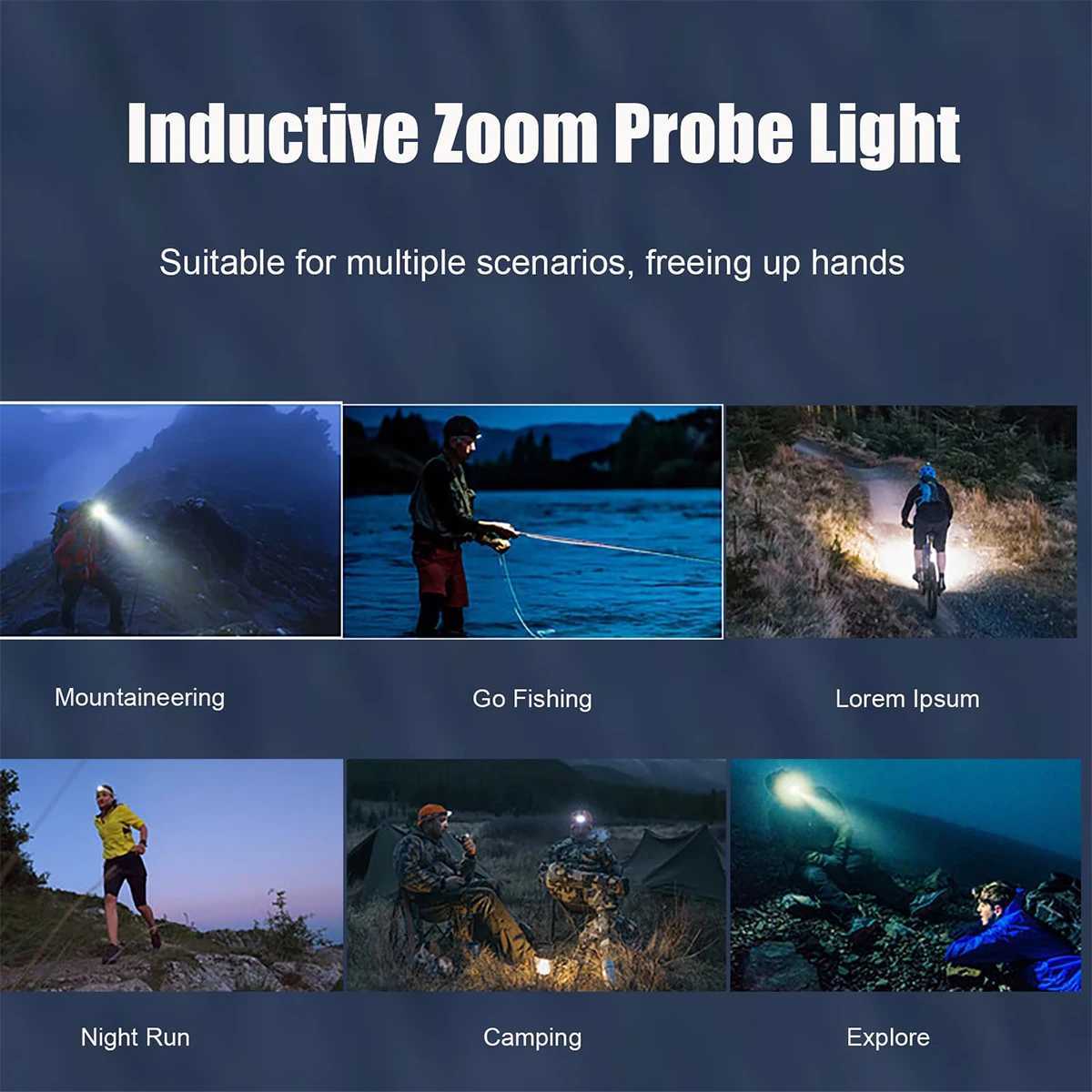 Rechargeable 5 Modes Led Cob Headlamp Camping Outdoor Portable Working Lights Usb Charging Emergency Warning Headlight Head Work J2509251