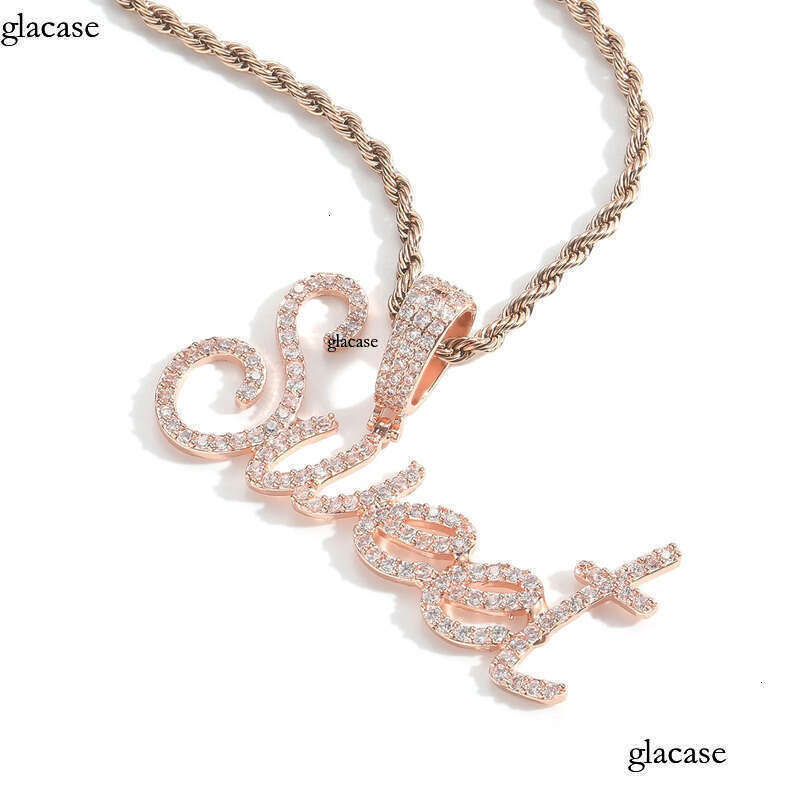 Custom A-Z Letters Name Pendant Necklace Gold Plated Jewelry Women Men Gift